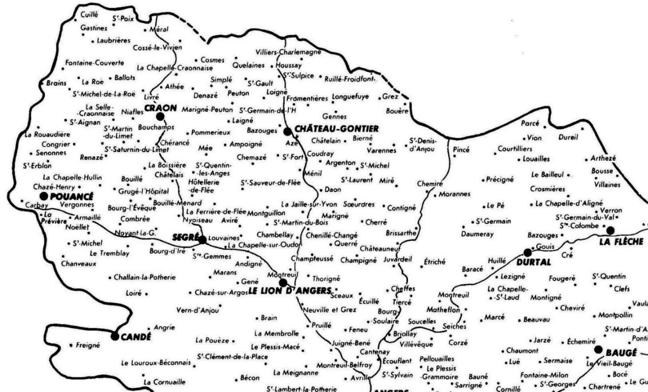 carte des anciennes paroisses dAnjou, cliquez pour agrandir